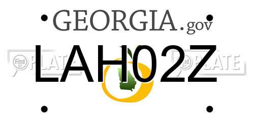 LAH02Z Georgia License Plate