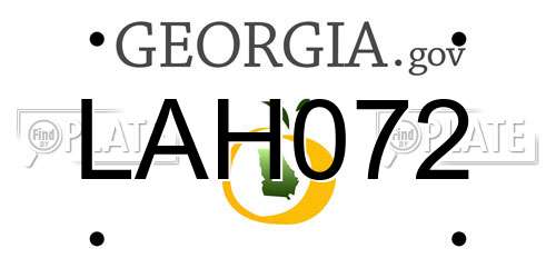 LAH072 Georgia License Plate