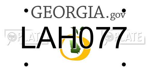 LAH077 Georgia License Plate