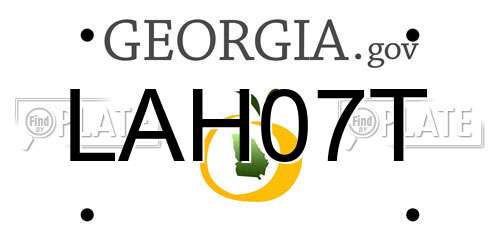 LAH07T Georgia License Plate