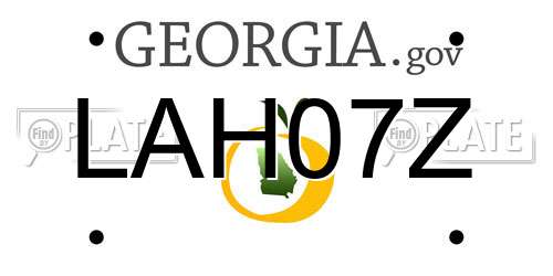 LAH07Z Georgia License Plate