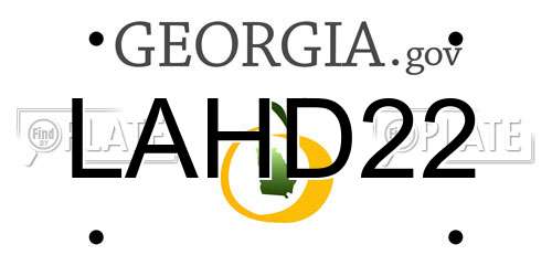LAHD22 Georgia License Plate