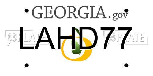 LAHD77 Georgia License Plate
