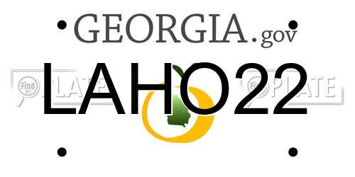 LAHO22 Georgia License Plate
