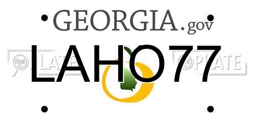 LAHO77 Georgia License Plate