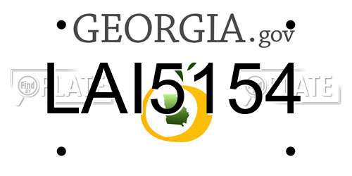 LAI5154 Georgia License Plate