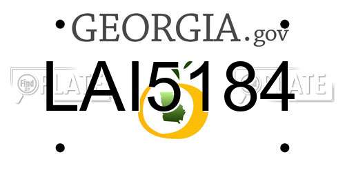 LAI5184 Georgia License Plate