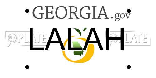 LALAH Georgia License Plate