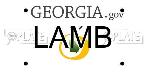 LAMB Georgia License Plate