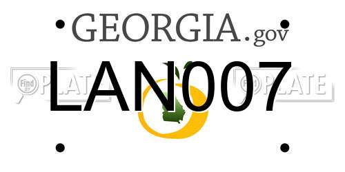 LAN007 Georgia License Plate