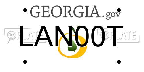 LAN00T Georgia License Plate
