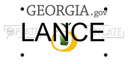 LANCE Georgia License Plate