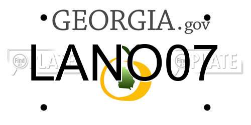 LANO07 Georgia License Plate