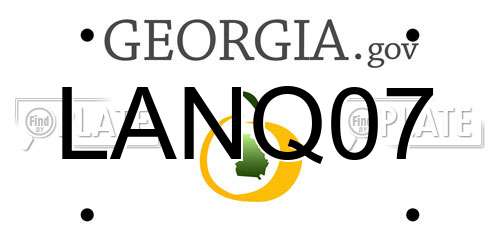 LANQ07 Georgia License Plate