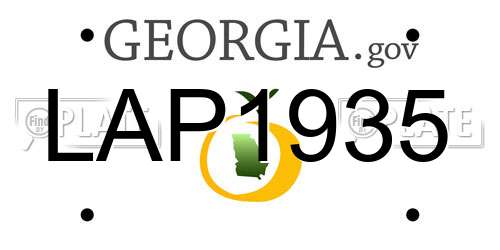 LAP1935 Georgia License Plate