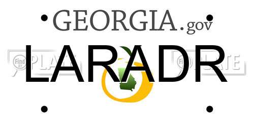 LARADR Georgia License Plate