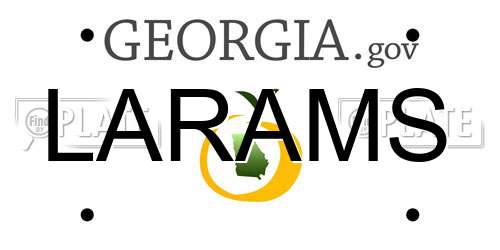 LARAMS Georgia License Plate