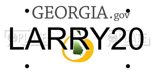 LARRY20 Georgia License Plate