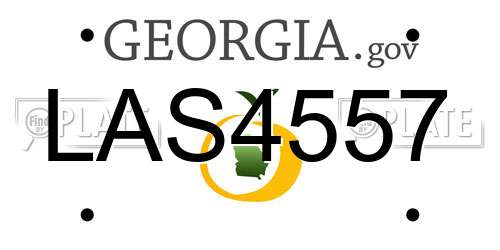 LAS4557 Georgia License Plate