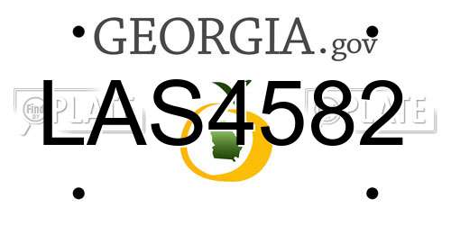 LAS4582 Georgia License Plate