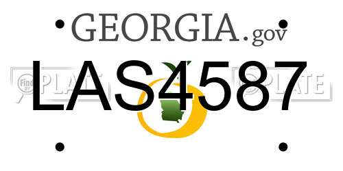 LAS4587 Georgia License Plate