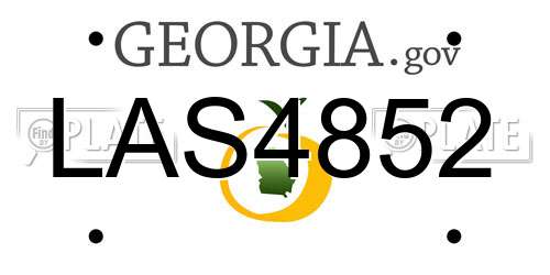 LAS4852 Georgia License Plate