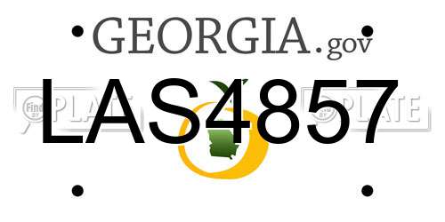 LAS4857 Georgia License Plate
