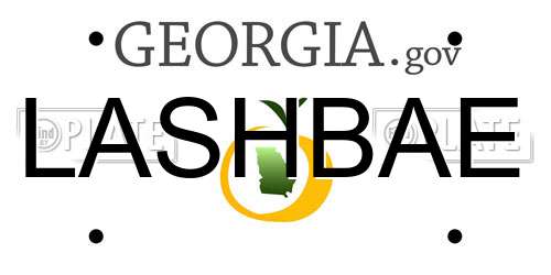 LASHBAE Georgia License Plate