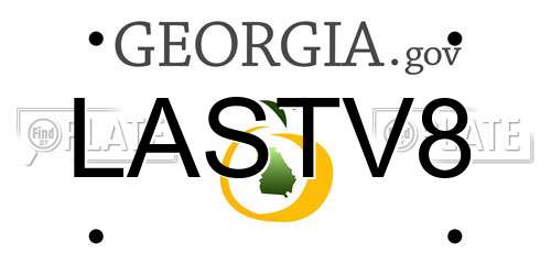 LASTV8 Georgia License Plate