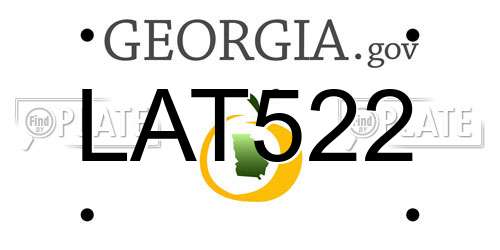 LAT522 Georgia License Plate