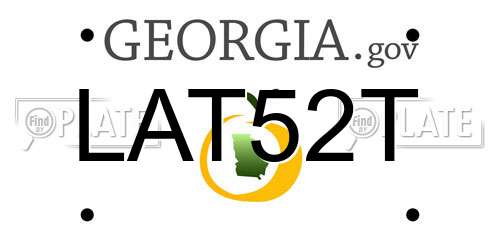 LAT52T Georgia License Plate