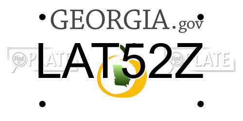 LAT52Z Georgia License Plate