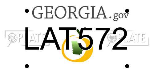 LAT572 Georgia License Plate