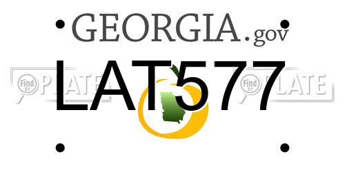 LAT577 Georgia License Plate