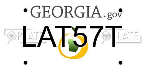 LAT57T Georgia License Plate