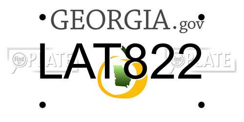 LAT822 Georgia License Plate