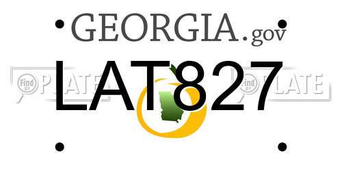 LAT827 Georgia License Plate
