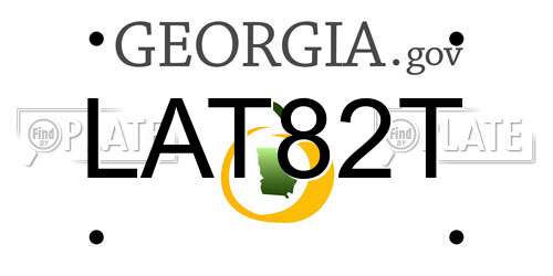 LAT82T Georgia License Plate