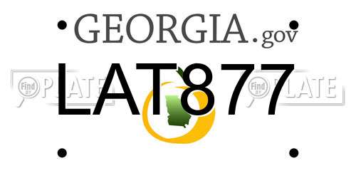LAT877 Georgia License Plate