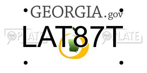 LAT87T Georgia License Plate