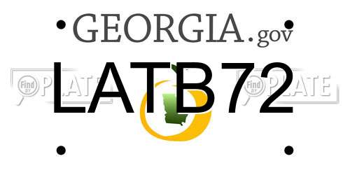 LATB72 Georgia License Plate