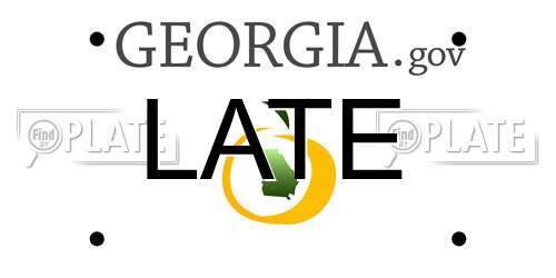LATE Georgia License Plate