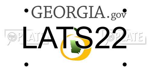 LATS22 Georgia License Plate