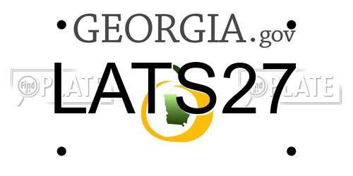 LATS27 Georgia License Plate