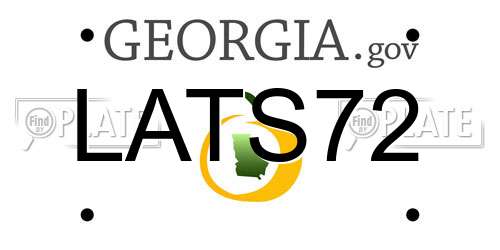 LATS72 Georgia License Plate