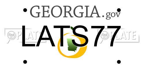 LATS77 Georgia License Plate