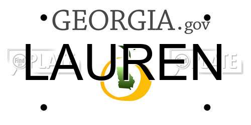 LAUREN Georgia License Plate
