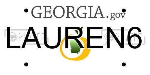 LAUREN6 Georgia License Plate