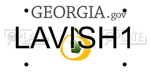 LAVISH1 Georgia License Plate