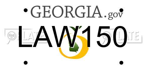 LAW150 Georgia License Plate